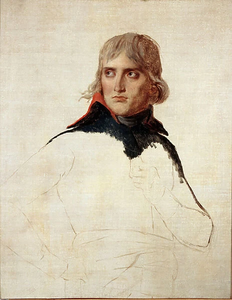 Unfinished Portrait of Napoleon Bonaparte in General - oil on canvas, c. 1798
