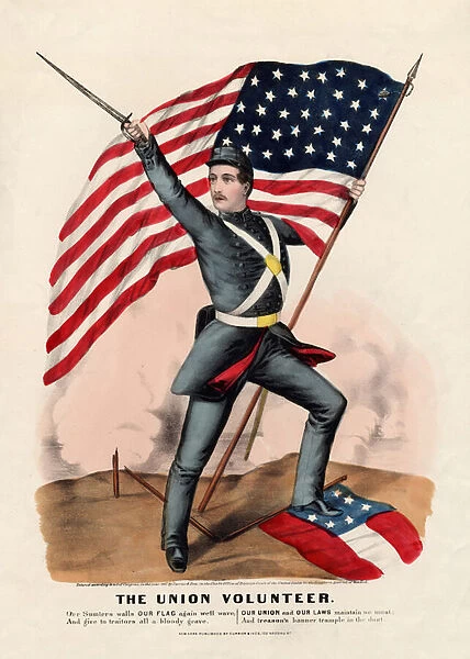 The Union Volunteer, pub. by Currier & Ives, 1861 (colour litho)