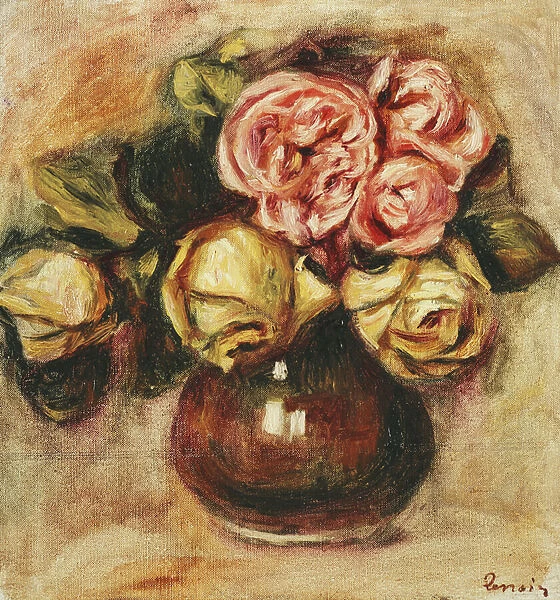 Vase of Roses; Vase de Roses, (oil on canvas)