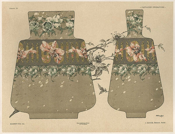 Vases, plate 28 from Fantaisies decoratives, engraved by Gillot