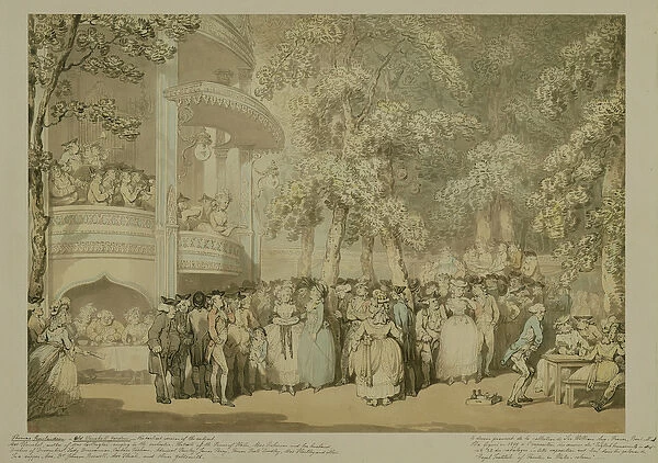 Vauxhall Gardens, c. 1784 (wash and w  /  c with pen and brown ink over pencil on paper)
