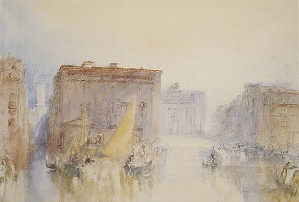 Venice: The Accademia, 1840 (w  /  c with pen & ink on paper)