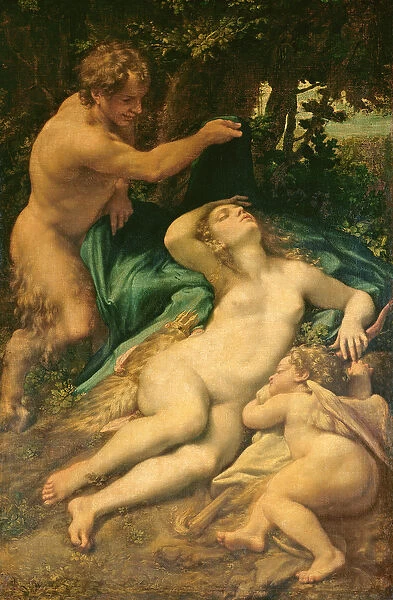 Venus, Satyr and Cupid, 1528 (oil on canvas)