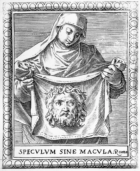 Veronica holding the Sudarium, 1581 (engraving)