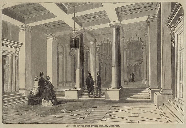 Vestibule of the Free Public Library, Liverpool (engraving)