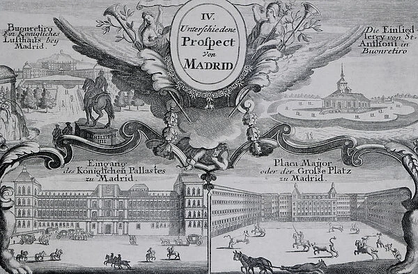 View of the city of Madrid (engraving)
