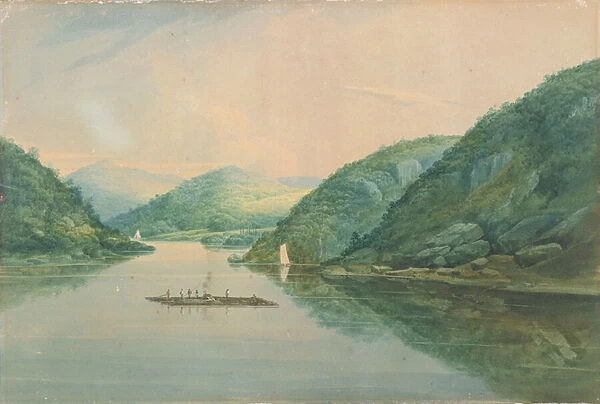View near Fort Montgomery, New York, 1820 (w  /  c and graphite on paper)