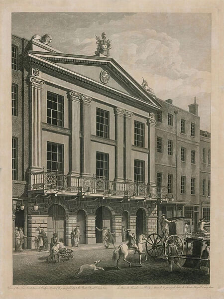 View of the New Front, towards Bridges Street, of the principal entry to the Theatre Royal Drury Lane (engraving)