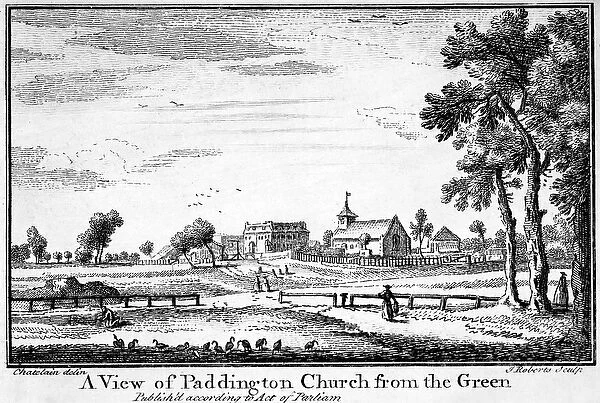 A View of Paddington Church from the Green, taken from Fifty Views of Villages