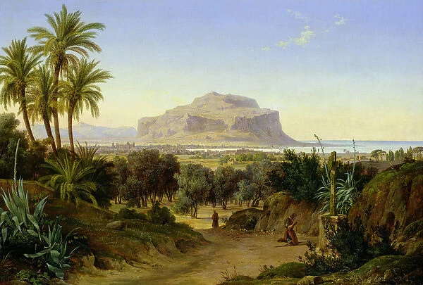 View of Palermo with Mount Pellegrino (oil on canvas)
