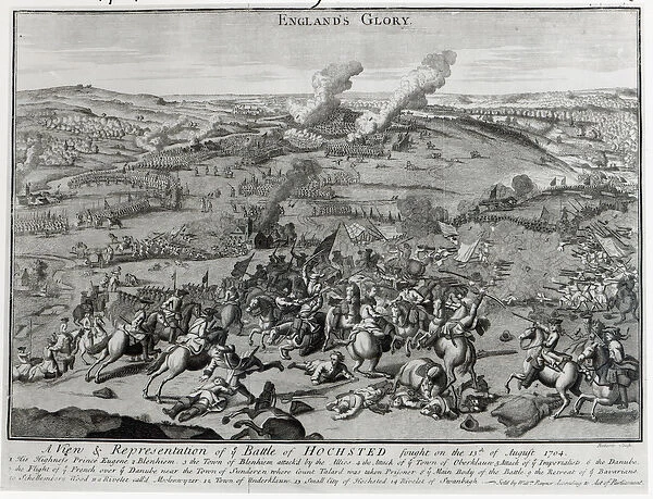 A View and Representation of the Battle of Hochsted, 13th August 1704 (engraving)