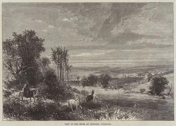 View up the River at Asuncion, Paraguay (engraving)