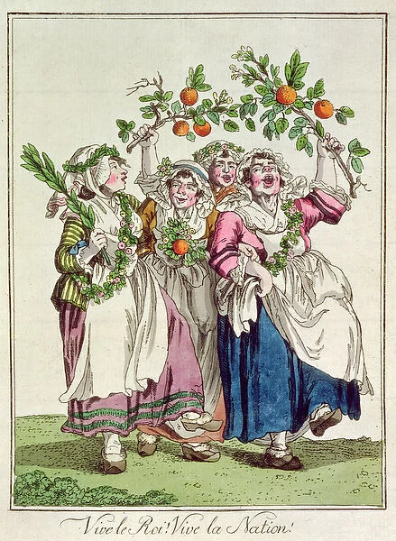 Vive le Roi! Vive la Nation!, 1789 (coloured engraving)