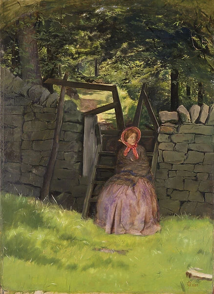 Waiting, 1854 (oil on panel)
