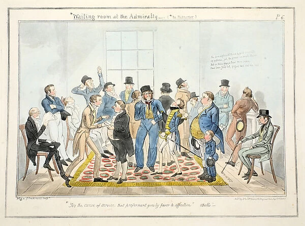 Waiting Room at the Admiralty, from The Progress of a Midshipman, pub