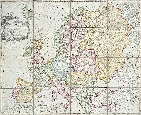 Walliss New Map of Europe Divided into its Empires Kingdoms &c, 1789 (hand coloured