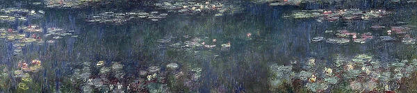 Waterlilies: Green Reflections, 1914-18 (left and right section) (oil on canvas)