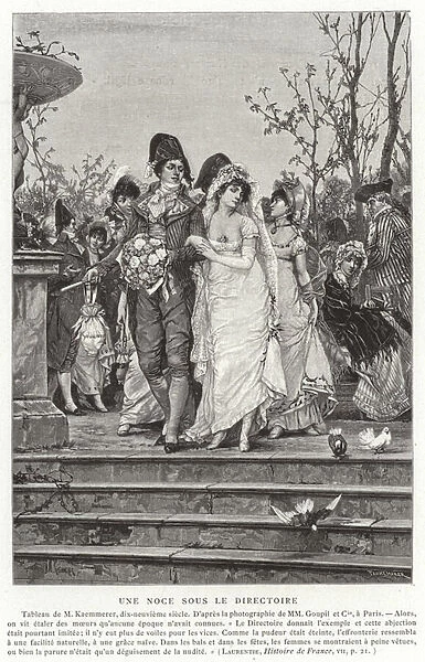 A wedding under the Directory, French Revolution, 1795-1799 (engraving)