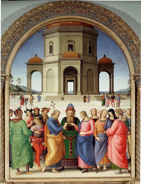The wedding of the Virgin Painting by Pietro Vannucci dit Il Perugino (The Perugin