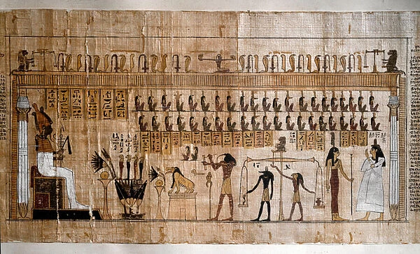 The weighing of the souls (psychostasy). (papyrus)