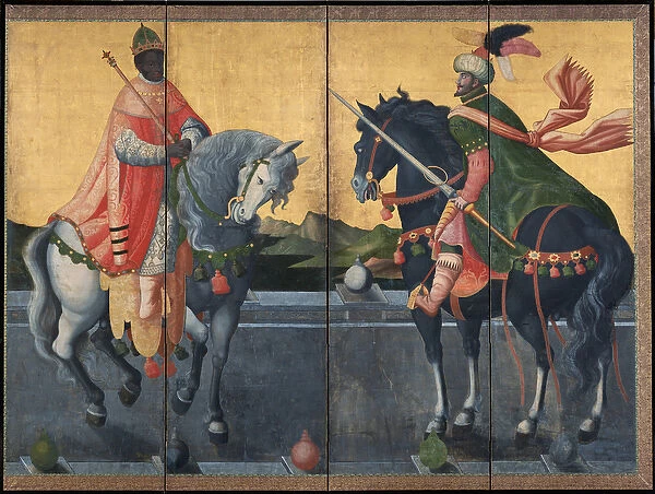 Western Kings on Horseback - Anonymous - First third of 17th cen