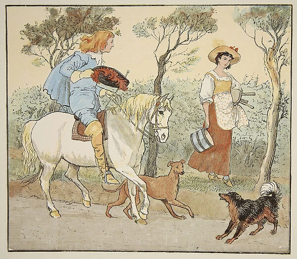 'Where are you going, my Pretty Maid?', illustration from The Milkmaid, pub
