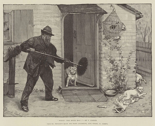 'Whist! The Bogie Man!'From Mr Mendozas Black and White Exhibition, King Street, St Jamess (engraving)