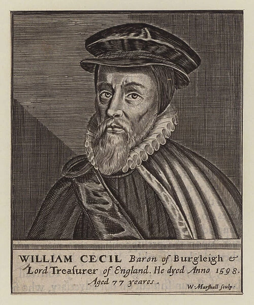 William Cecil, 1st Baron Burghley, English statesman (engraving)