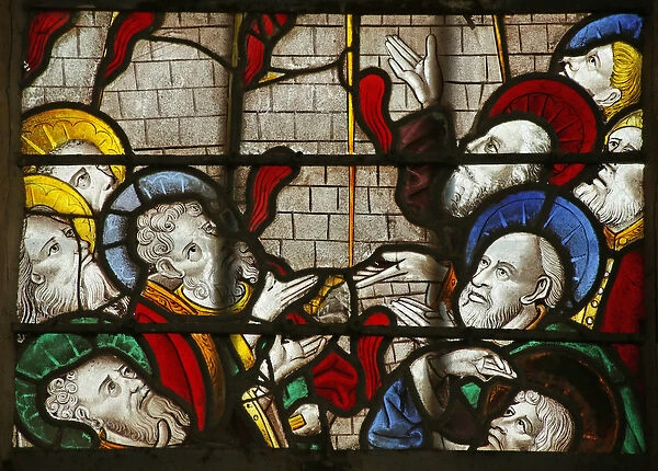 Window depicting the Apostles at Pentecost (stained glass)