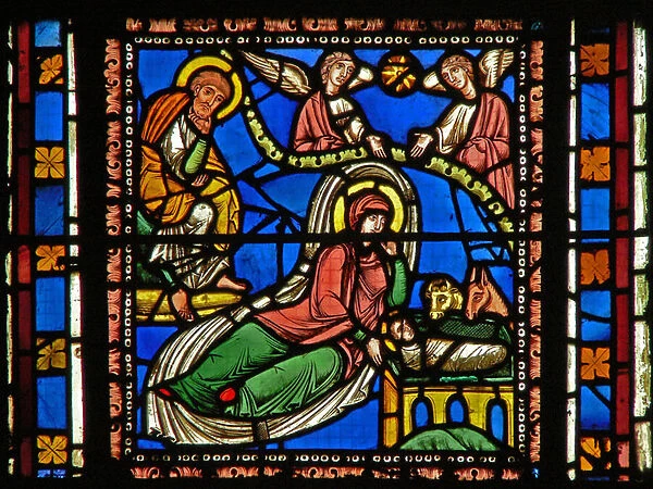 Window s2-C depicting the Nativity (stained glass)