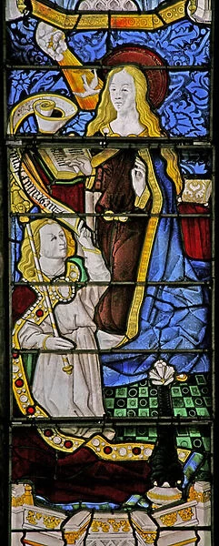 Window w1 depicting the Annunciation (stained glass)