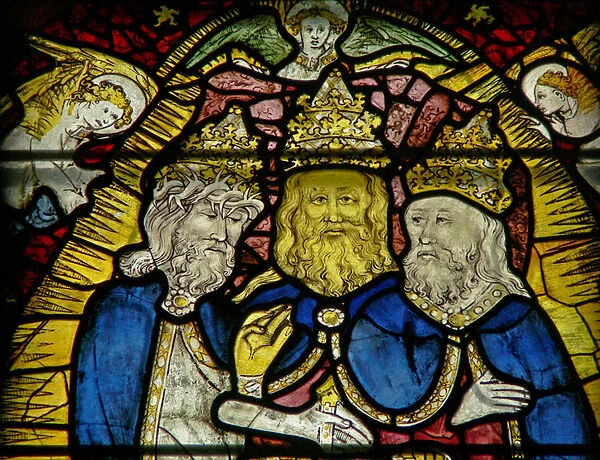 Window w25 depicting the Trinity (stained glass)