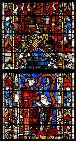 Window w38 depicting the administration of penance (stained glass)