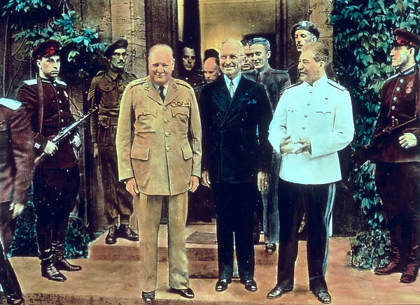Winston Churchill (1874-1965) President Truman (1884-1972) and Joseph Stalin (1879-1953)