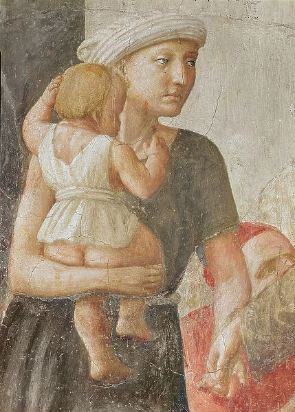 Detail of the woman and child, from St. Peter and St. Paul Distributing Alms, c. 1427