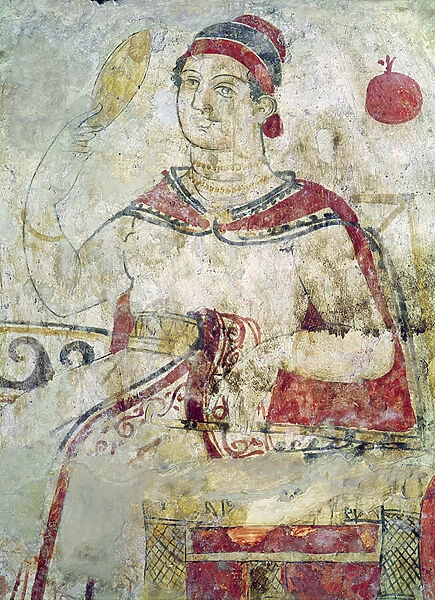 Woman at her toilet, detail from a funerary scene, Samnite Period