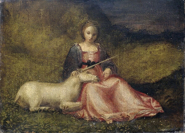 'Woman with Unicorn, anonymous, c. 1510 (oil on canvas)