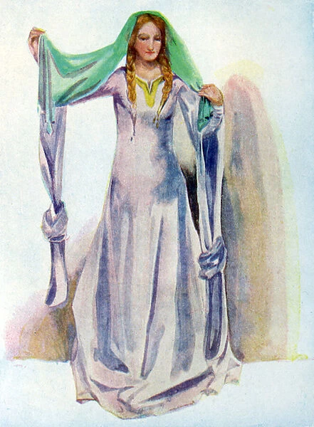 Womans costume in reign of Stephen (1135 -1154)