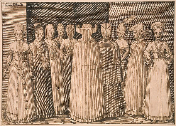 Ten Women of Stralsund, 1571  /  73 (pen and brown ink)