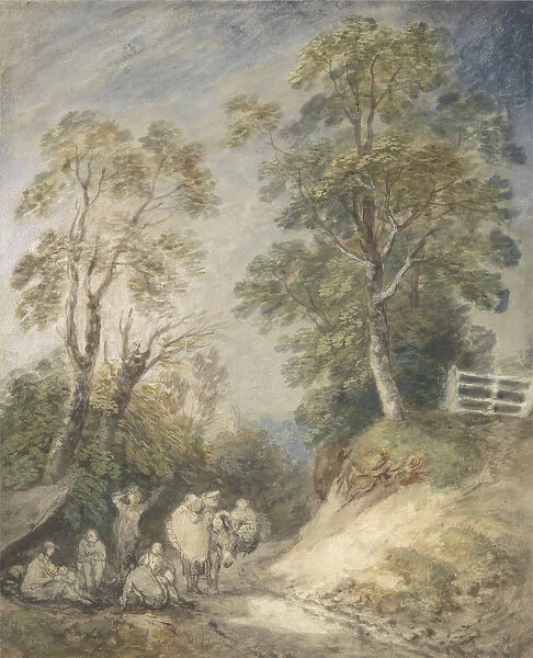 Wooded Landscape with Gypsy Encampment, c