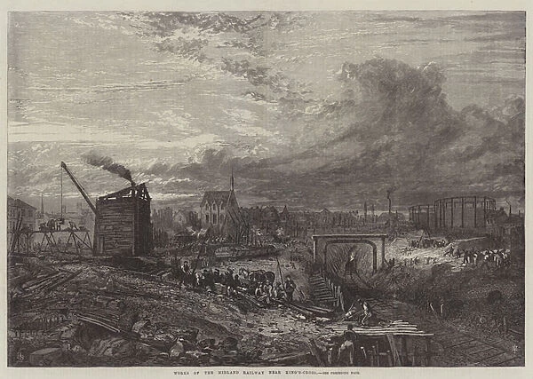Works of the Midland Railway near King s-Cross (engraving)