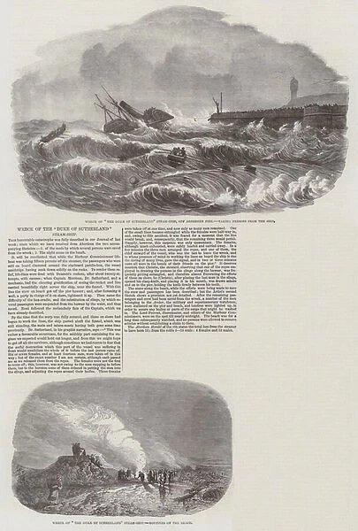 Wreck of the 'Duke of Sutherland'Steam-Ship (engraving)