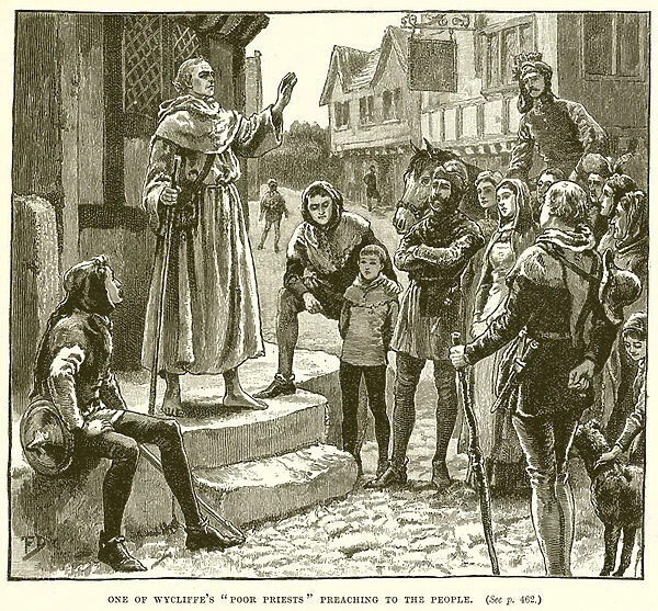 One of Wycliffes 'Poor Priests'preaching to the People (engraving)