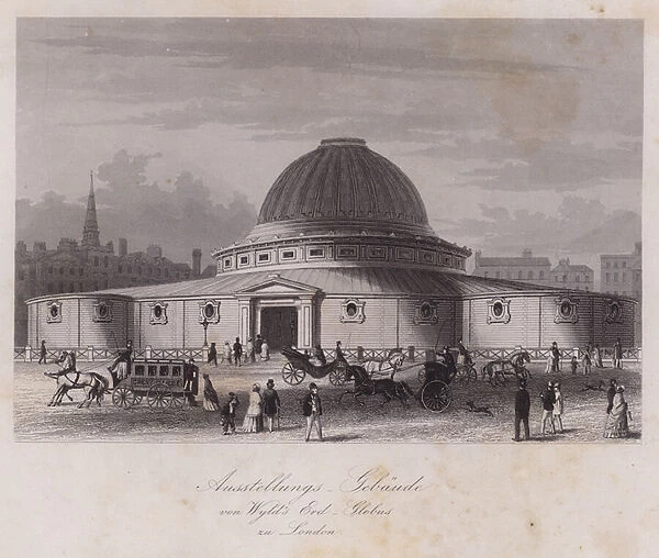Wylds Great Globe, an attraction in Leicester Square, London 1851-1862 (engraving)