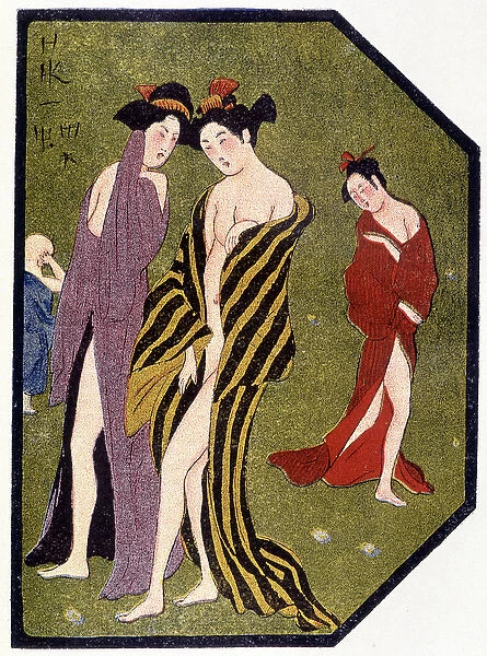 Young Japanese women leaving the bath - in 'Japanese doll'