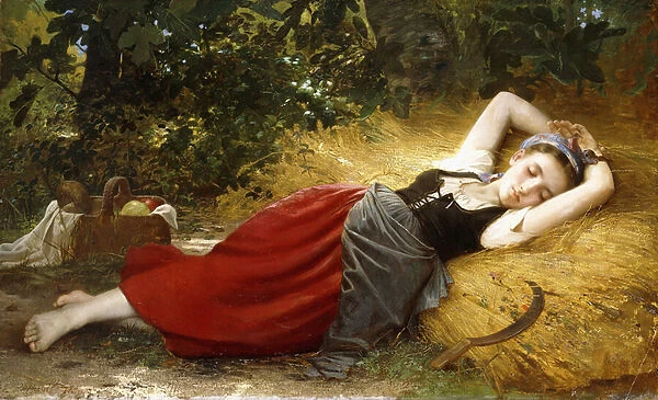A Young Peasant Girl, Sleeping, 1874 (oil on canvas)