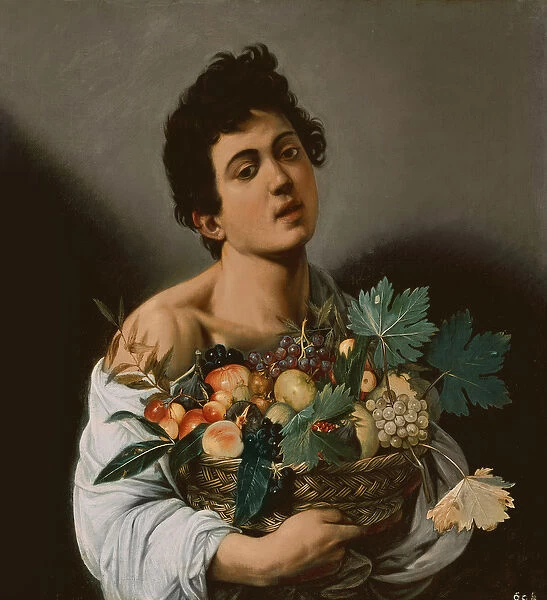 Youth with a Basket of Fruit, 1594 (oil on canvas) (detail of 104940)