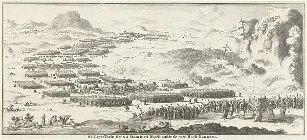 Army tour of the twelve tribes of Israel with the tabernacle, Jan Luyken, Willem Goeree