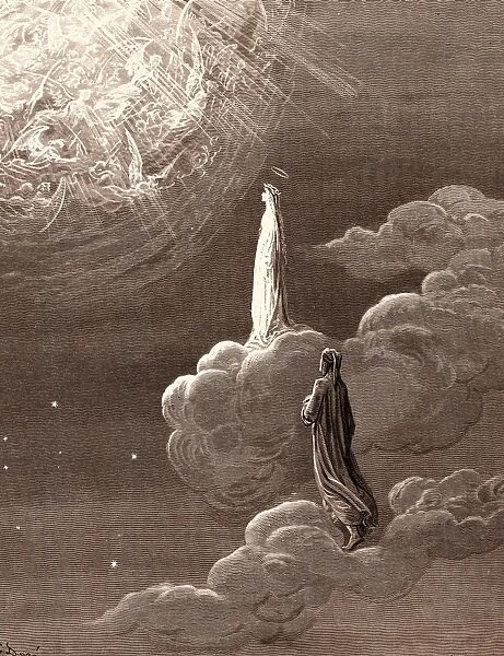 Beatrice and Dante Rising to the Fifth Heaven, by Gustave Dore. Dore, 1832 - 1883, French