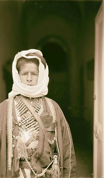 Bedouin boy wearing cartridge belt 1898 Middle East